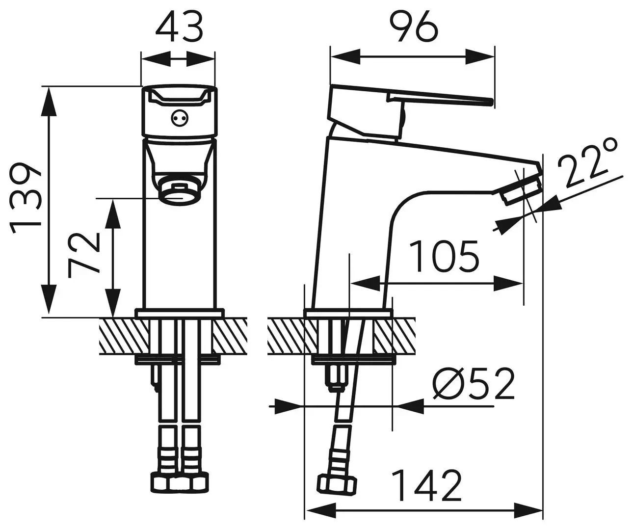 Baterie pentru lavoar Ferro Ritto BTR2BL (Black)