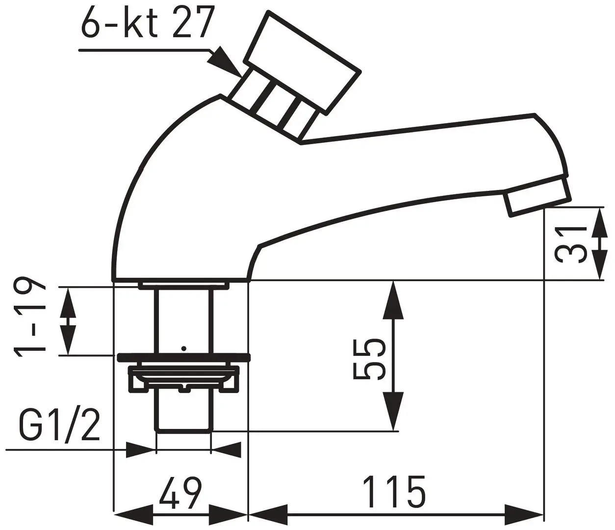 Baterie pentru lavoar Ferro Special Press Z200 (Chrome) - 2