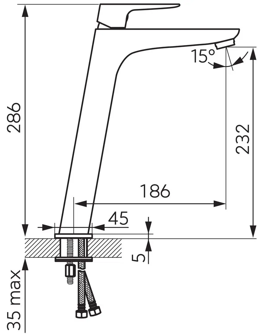 Baterie pentru lavoar Ferro Vitto Verdeline BVI2LVL (Chrome)