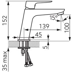 Baterie pentru lavoar Ferro Vitto Verdeline BVI2VL (Chrome) Thumb