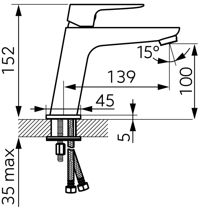Baterie pentru lavoar Ferro Vitto Verdeline BVI2VLGM (Gun Metal)