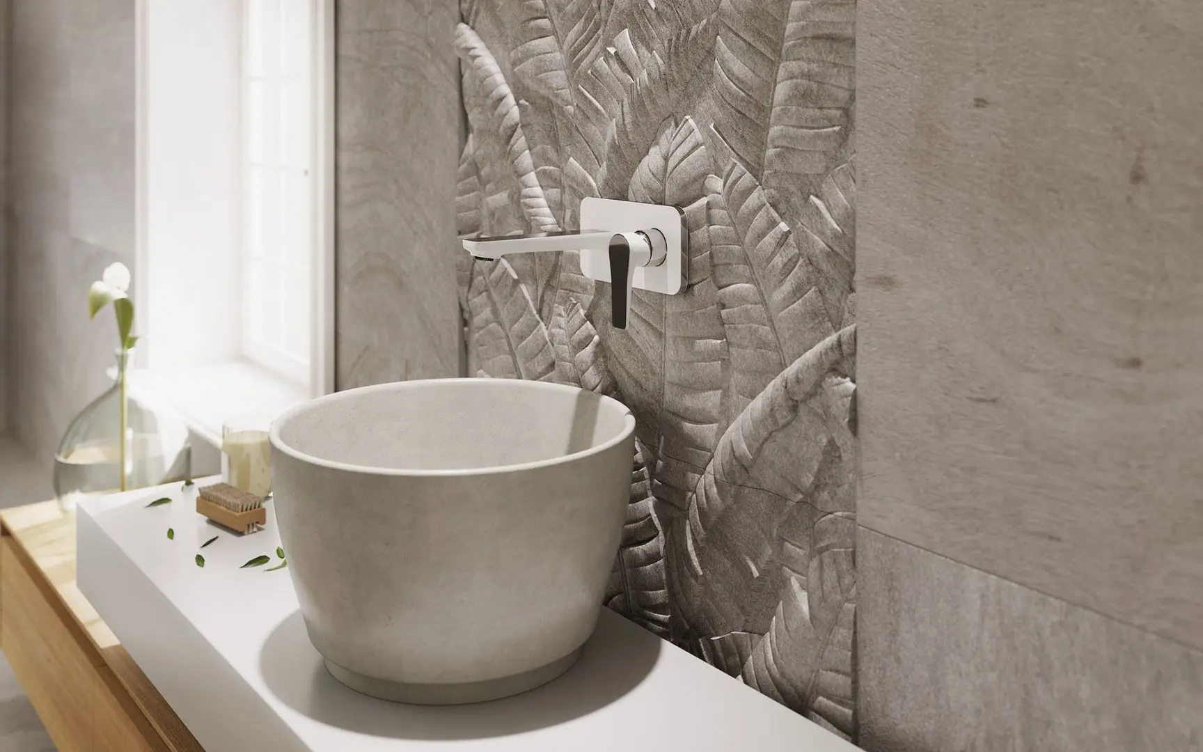 Baterie pentru lavoar Ferro Adore BDR3PA (White/Chrome)