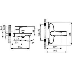 Baterie pentru cada si dus Ferro Adore BDR1 (White/Chrome) Thumb