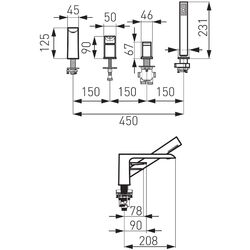 Смеситель для ванны и душа Ferro Adore BDR11ABLC (Black) Thumb