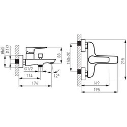 Baterie pentru cada si dus Ferro Adore BDR1BLC (Black/Chrome) Thumb