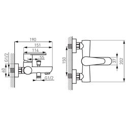 Baterie pentru baie si dus Ferro Algeo BAG1BL (Black) Thumb