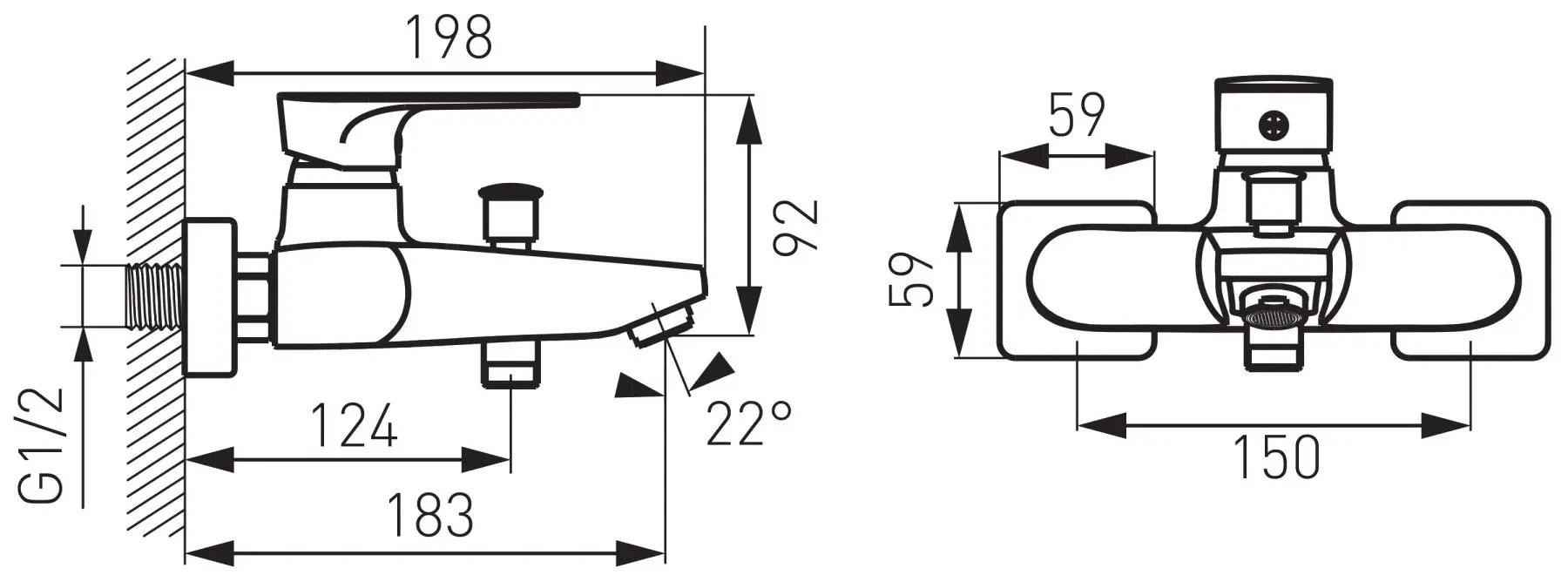 Baterie pentru cada Ferro Algeo Square BAQ1 (Chrome) - 2