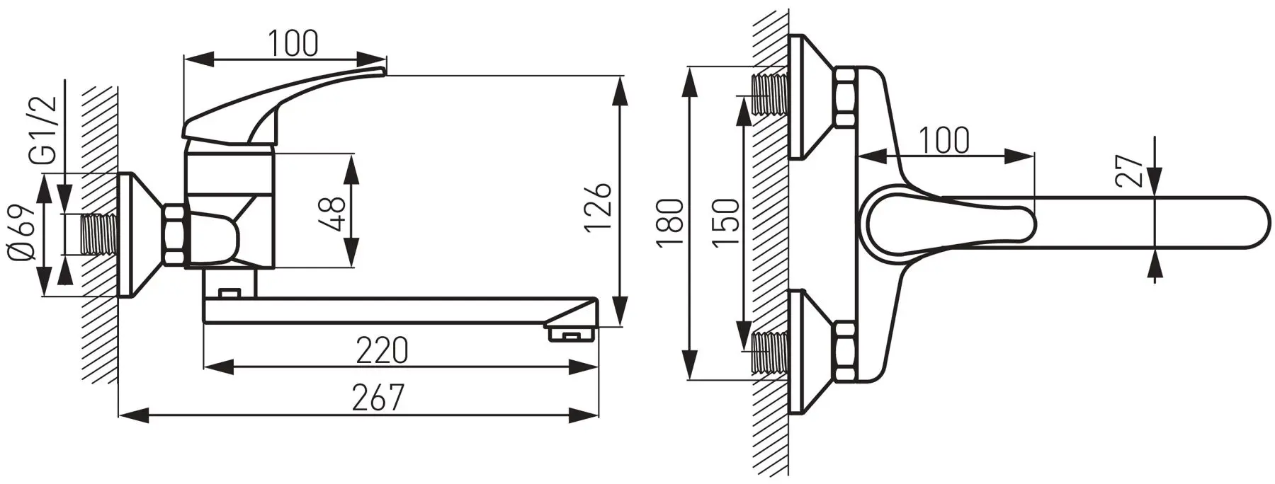 Baterie pentru cada Ferro Basic BBC5 (Chrome) - 2