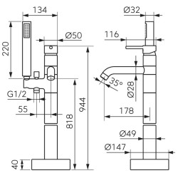 Baterie pentru cada Ferro Circulus BCK11F (Chrome) Thumb