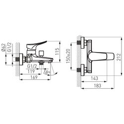 Baterie pentru cada Ferro Espacio BES1 (Chrome) Thumb