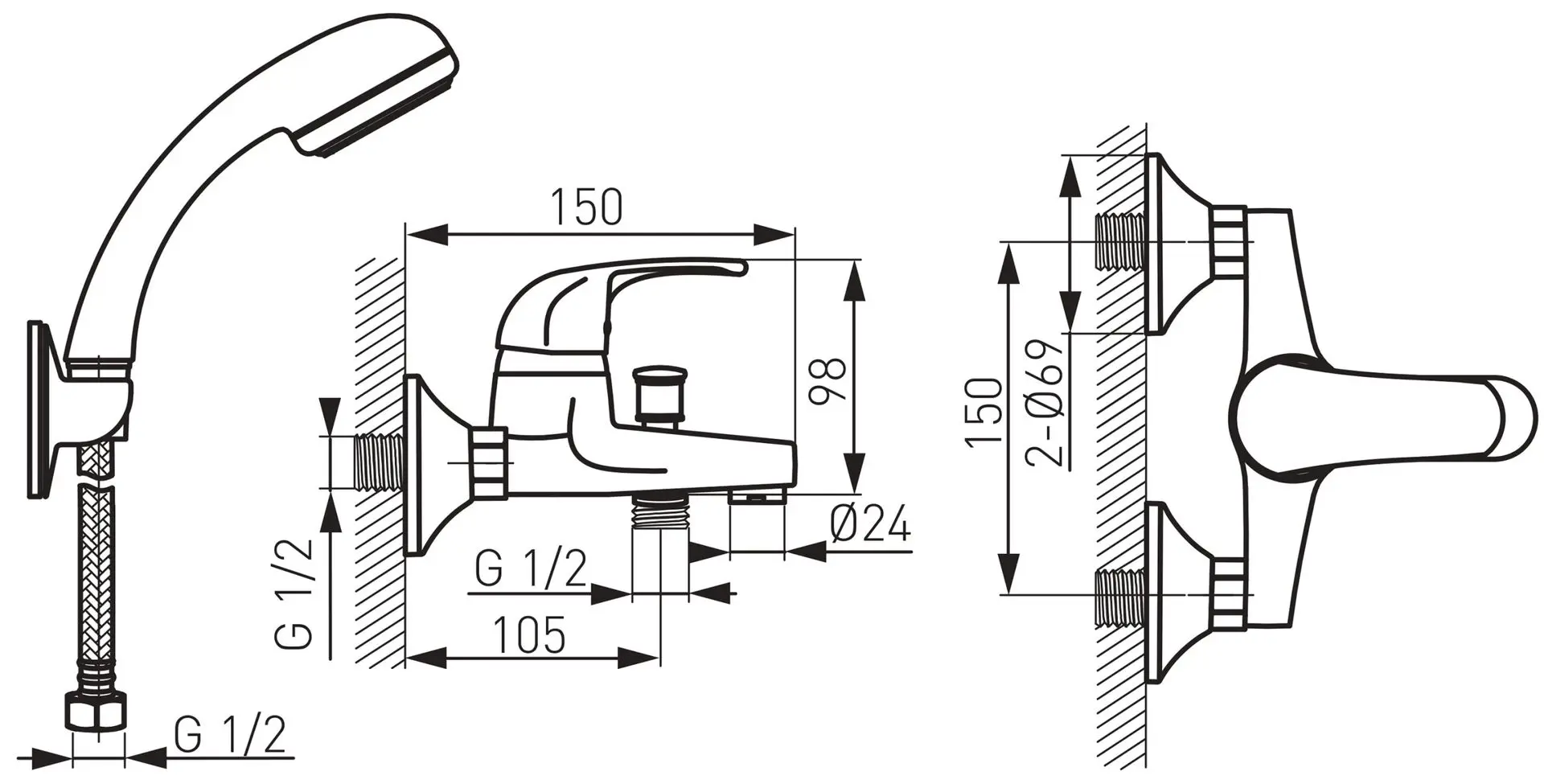 Baterie pentru baie Ferro Vasto BVA11 (Chrome) - 2