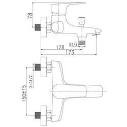 Baterie pentru cada si dus Ferro Nice 97020/1.0 (Chrome) Thumb