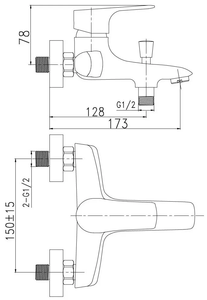 Baterie pentru cada si dus Ferro Nice 97020/1.0 (Chrome) - 2