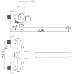 Baterie pentru cada si dus Ferro Nice 97071/1.0 (Chrome) Thumb