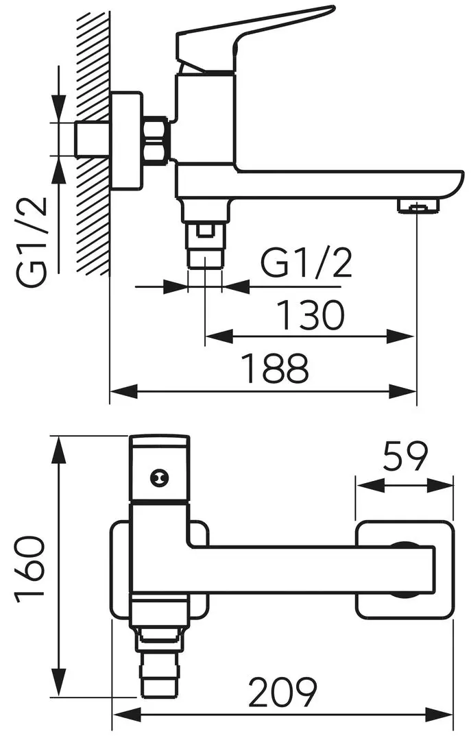 Baterie pentru cada si dus Ferro Vitto Verdeline BVI1RVLBL (Black)