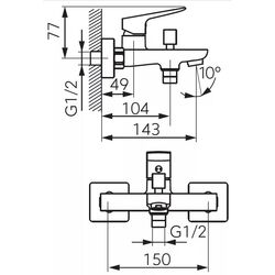 Baterie pentru cada si dus Ferro Vitto VerdeLine BVI1VLG (Gold) Thumb