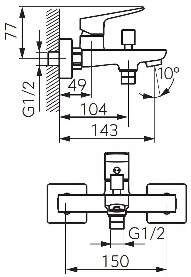 Baterie pentru cada si dus Ferro Vitto VerdeLine BVI1VLG (Gold)