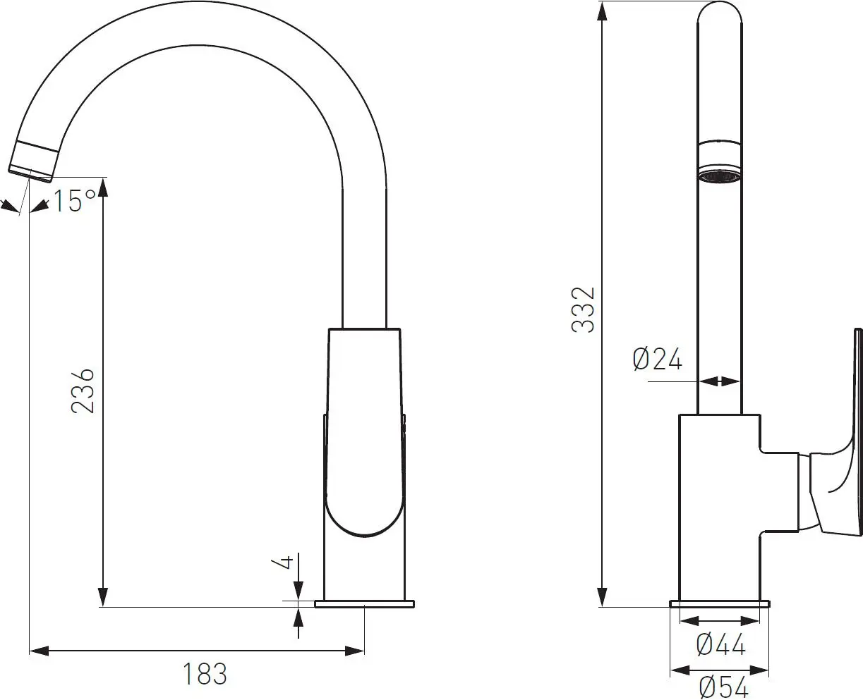Baterie pentru chiuveta Ferro Algeo Square BAQ4 (Chrome)