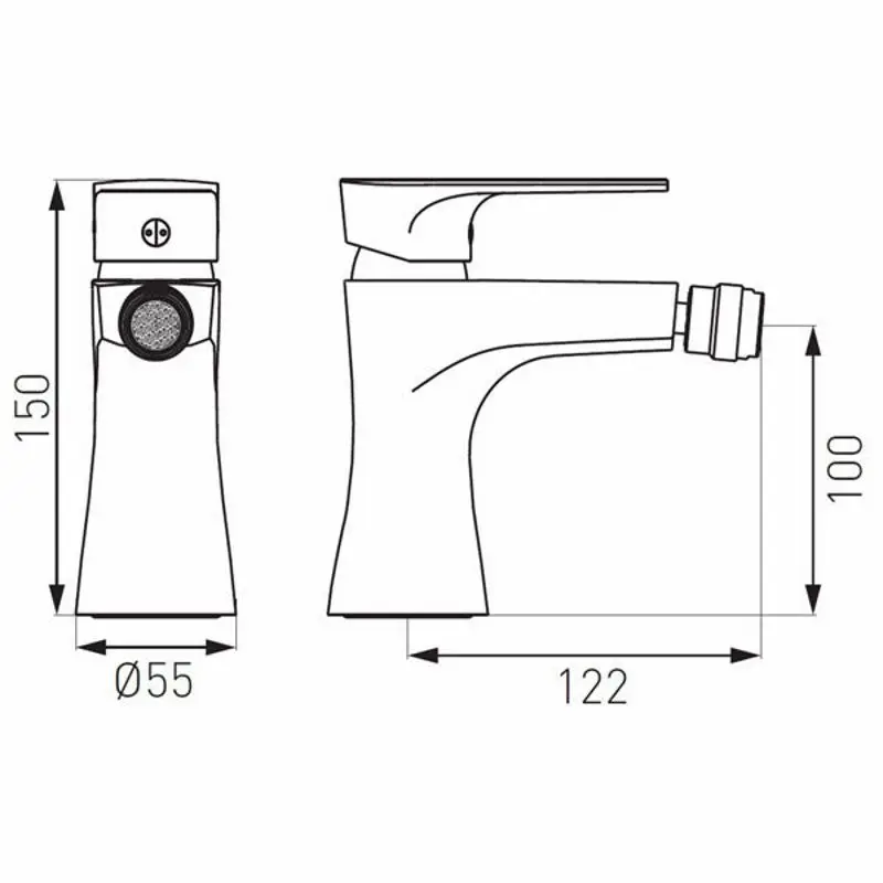 Смеситель для биде Ferro Algeo Square BAQ6 (Chrome)