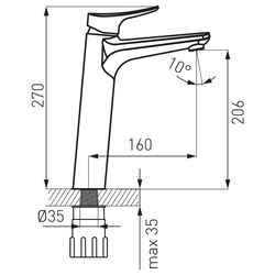 Baterie pentru lavoar Ferro Espacio BES2L (Chrome) Thumb