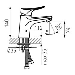 Baterie pentru lavoar Ferro Espacio BES2 (Chrome) Thumb
