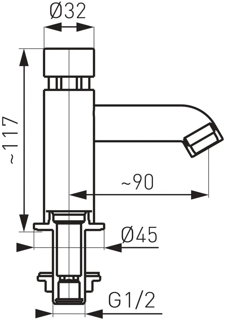 Baterie pentru lavoar Ferro Presstige Z201 (Chrome)