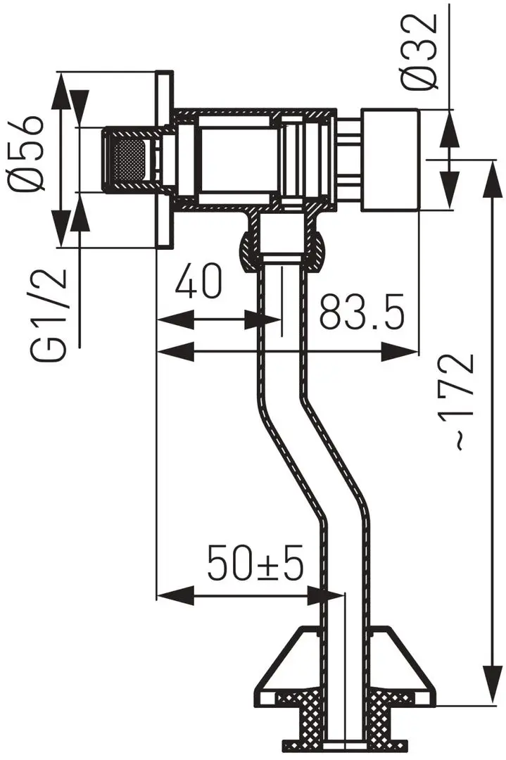 Robinet pentru pisoar Ferro Presstige Z211 (Chrome)
