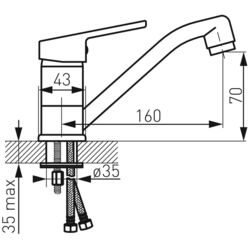 Baterie pentru lavoar Ferro Smile BSM2A (Chrome) Thumb