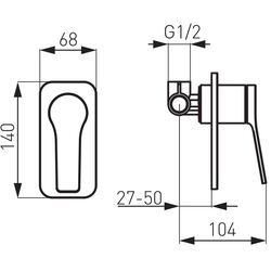 Baterie pentru dus Ferro Staros BSC7PA (Black) Thumb
