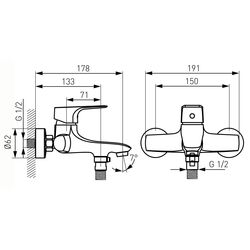 Baterie pentru cada si dus Ferro Tiga VerdeLine BTG1VL (Chrome) Thumb