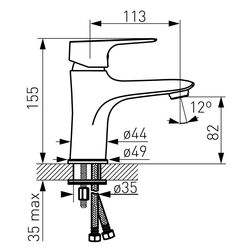 Baterie pentru lavoar Ferro Tiga VerdeLine BTG2VL (Chrome) Thumb
