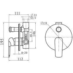 Baterie pentru cada si dus Ferro Tina 38050R.1 (White/Chrome) Thumb