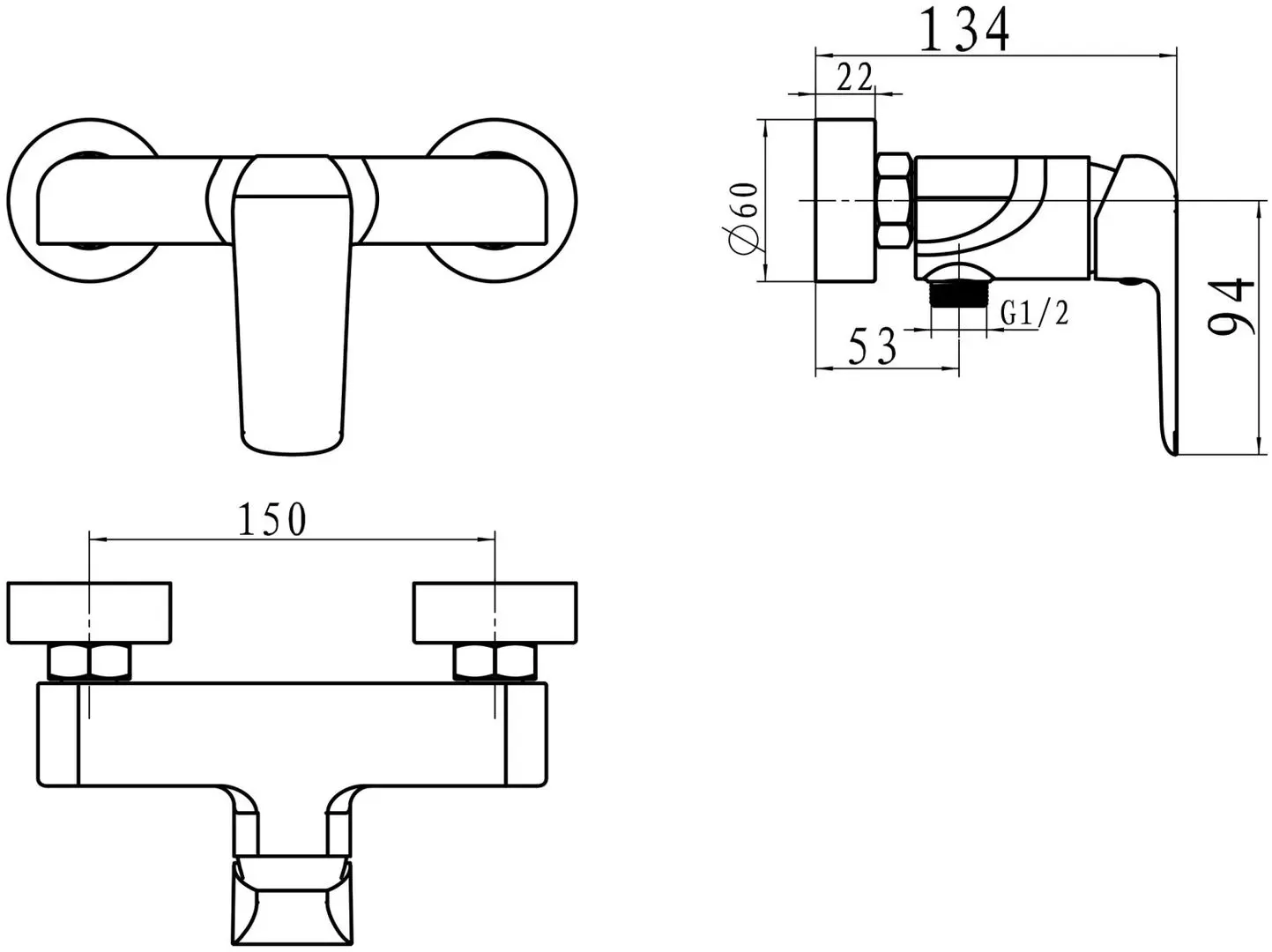 Baterie pentru dus Ferro Tina 38061/1.1 (White/Chrome) - 2