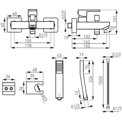Baterie pentru cada si dus Ferro Zicco BZI11 (Chrome) Thumb
