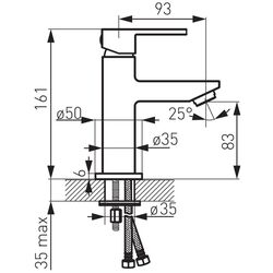 Baterie pentru lavoar Ferro Zicco BZI2 (Chrome) Thumb