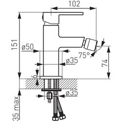 Baterie pentru bideu Ferro Zicco BZI6 (Chrome) Thumb