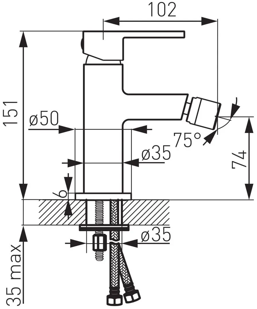 Baterie pentru bideu Ferro Zicco BZI6 (Chrome)