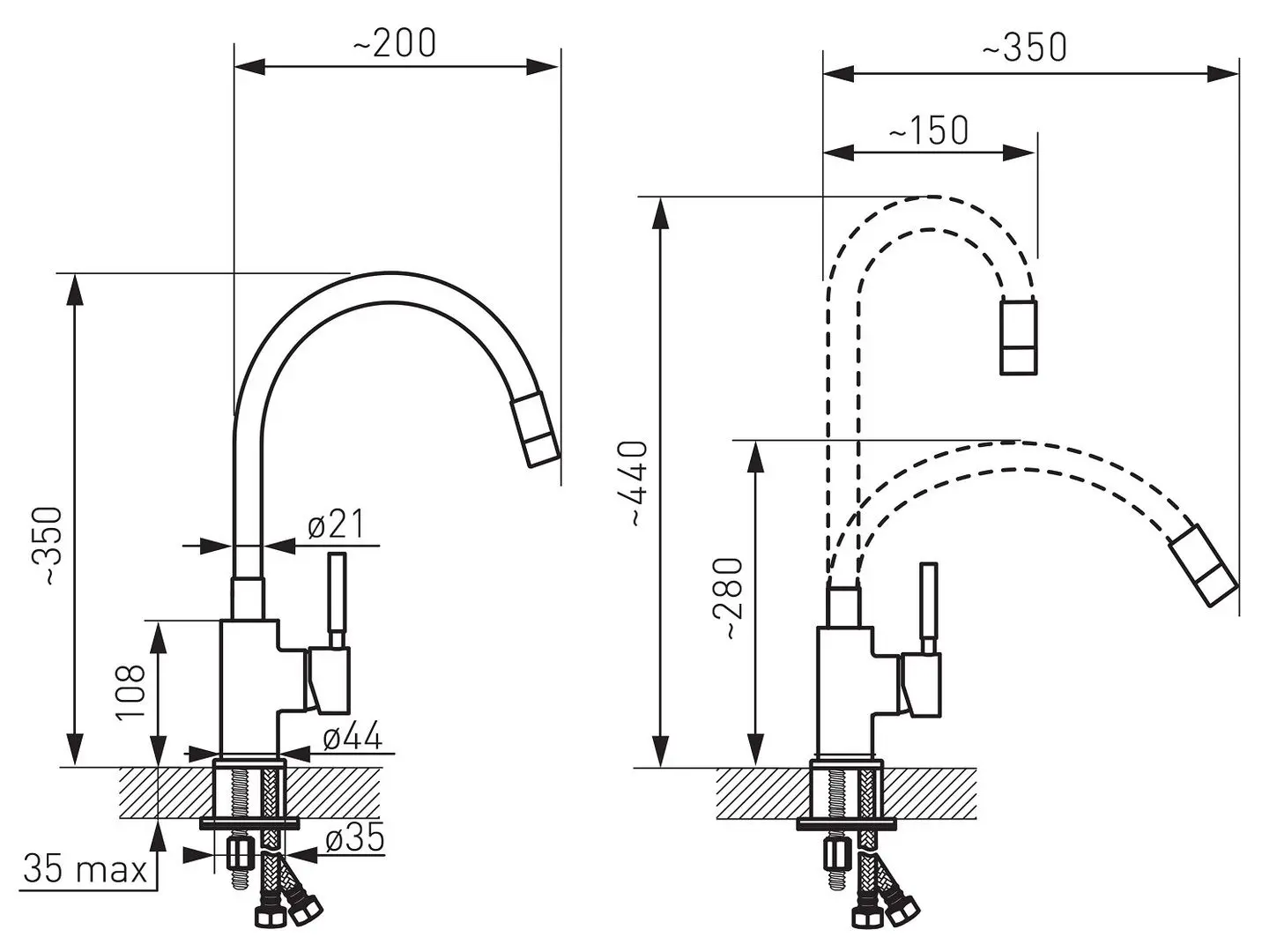 Смеситель для мойки Ferro Zumba BZA4C (Yellow/Chrome)