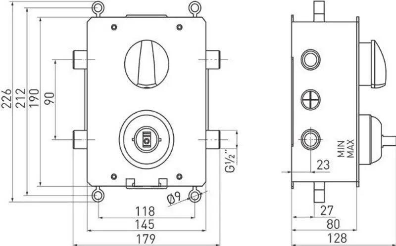 Baterie încastrata Ferro BOX 050 R (Chrome) - 2