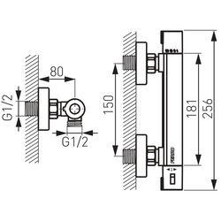 Baterie termostatica pentru dus Ferro Trinity TRM7U (Chrome) Thumb