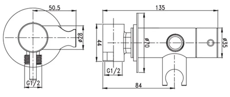 Baterie pentru bideu Fiore 35RUI018 (Chrome)