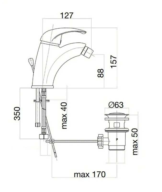 Baterie pentru bideu Fiore Nexus 43CR3520 (Chrome) - 2