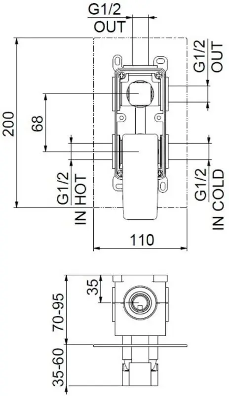 Baterie pentru dus Fiore Dark 140CR7576 (Chrome)
