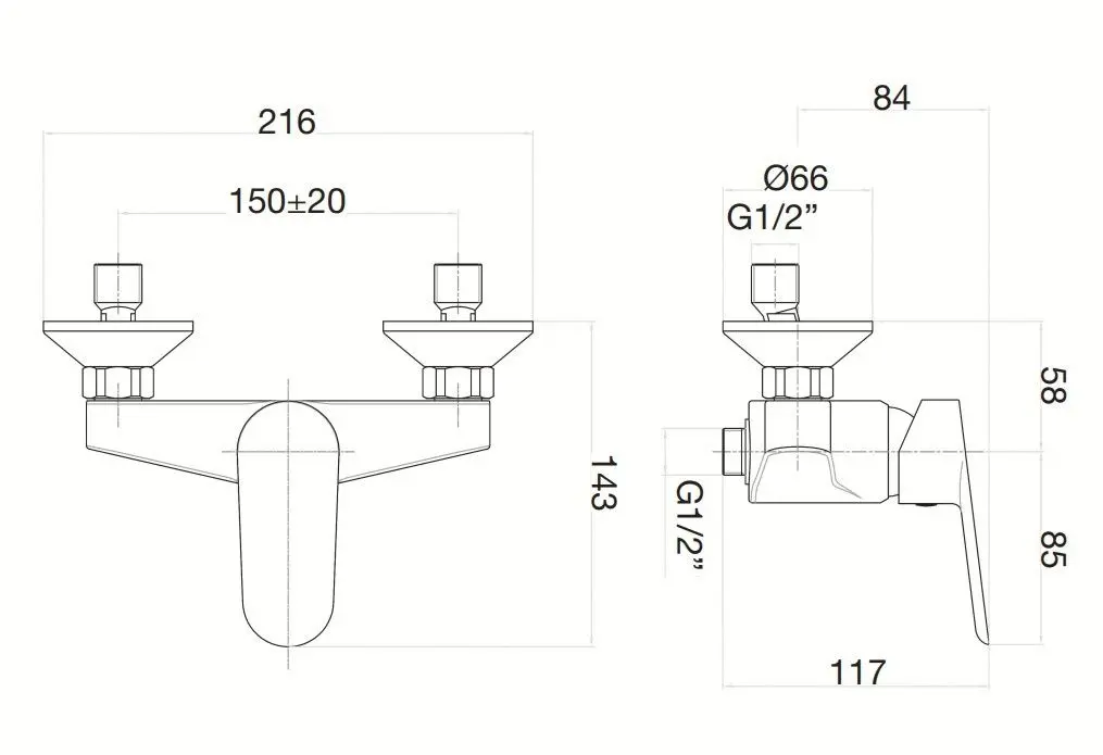 Baterie pentru dus Fiore Kevon 81CR6511 (Chrome)