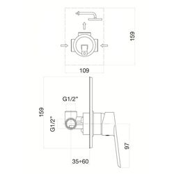 Baterie pentru dus Fiore Kevon 81CR6515 (Chrome) Thumb
