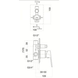 Baterie pentru dus Fiore Kevon 81CR6517 (Chrome) Thumb