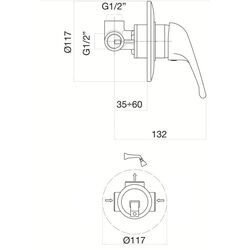 Baterie pentru dus Fiore Kyro 39CR1300 (Chrome) Thumb