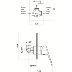 Baterie pentru dus Fiore Kyro 86CR6515 (Chrome) Thumb