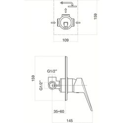 Baterie pentru dus Fiore Kyro 86CR6517 (Chrome) Thumb