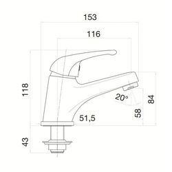 Baterie pentru lavoar Fiore Altura 41CR2810 (Chrome) Thumb